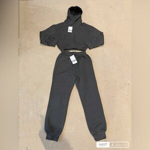 Zara long sleeve dark forest green Hoodie and Jogger sweatsuit Set XS, S
